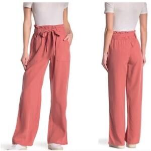 Thread Supply Cozy Casual Salmon Wide Leg Pants Women’s Size Medium Tie Waist